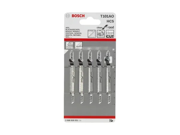 Bosch Accessories 2608630031 Stichsägeblatt T 101 AO Clean for Wood, 5er-Pack 5 St.