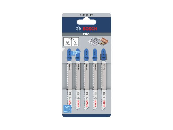 Bosch Accessories 2608631017 Stichsägeblatt T 127 D Special for Alu, 5er-Pack 5 St.