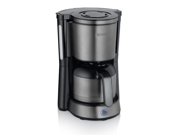 Severin 9343 Kaffeemaschine Stahl, Schwarz Fassungsvermögen Tassen=8 Timerfunktion, mit Filterkaffee-Funktion