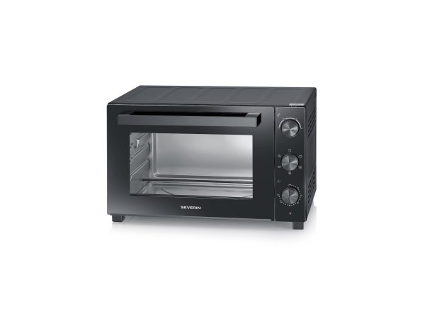 Severin 2076 Minibackofen mit Grillspieß, Timerfunktion, Temperaturvorwahl, Umluft-Funktion, mit Pizzastein 46 l