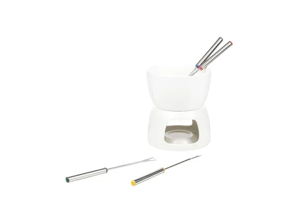 Schokoladenfondue-Set, Porzellan, inkl. 4 Gabeln
