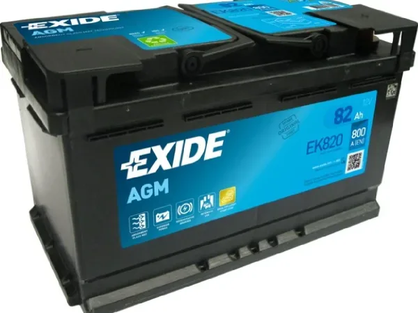 Exide, Fahrzeugbatterie,  Start-Stop AGM 12V/82Ah/800A LxBxH 315x175x190mm/B13/S:0, AUTO & BIKE, EK820