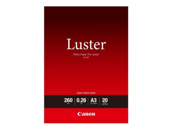 Canon -  Photo Paper Pro Luster A3 LU101A3 InkJet, 260g 20 Blatt, 1 Stück