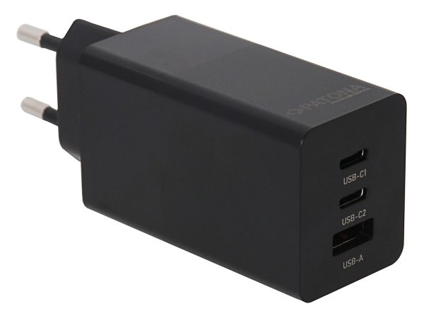 Patona, USB Ladegerät, Patona GaN PD 65W 2xUSB-C + USB-A Black, Produkte & Wohnen