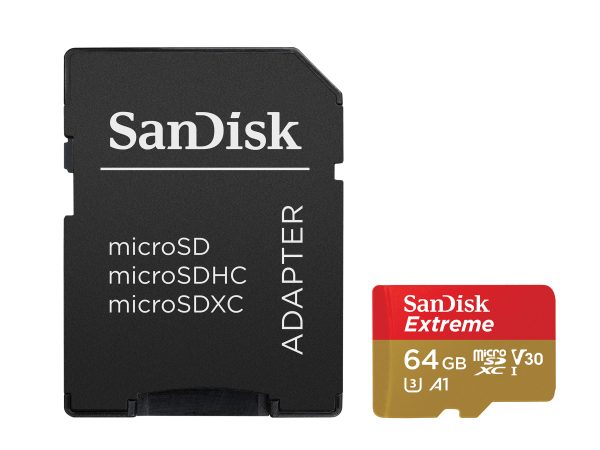 SanDisk - Ext microSDXC Action Cam+SD /s, Rot Bunt, 64 GB