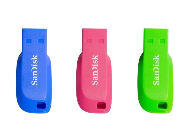 SanDisk -  Cruzer Blade 16GB USB-Stick USB Typ-A 2.0 Blau, Grün, Pink, 16 GB