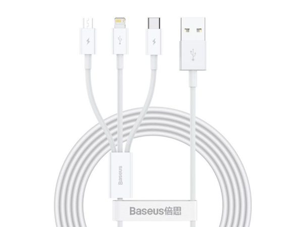 Baseus, USB Kabel, Baseus USB-A 3-in-1 Cable 1.5m White, Produkte & Wohnen