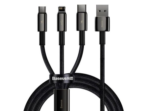 Baseus, USB Kabel, Baseus USB-A 3-in-1 Cable 1.5m Black, Produkte & Wohnen