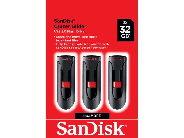 Sandisk, USB-Sticks, SanDisk Cruzer Glide 32GB, 3er Pack, Produkte & Wohnen