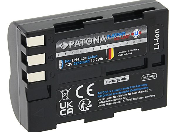 Patona, Akku Li-ION Foto, Patona Platinum Akku Nikon EN-EL3E USB-C, Produkte & Wohnen