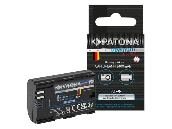Patona - Platinum Canon LP-E6NH, Schwarz, One Size