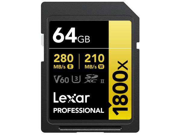 Lexar, SD Speicherkarten, Lexar 1800x UHS-II SDXC 64GB Gold, Produkte & Wohnen