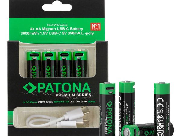 Patona, Akku NiMH Precharged, Patona Premium Akku 4x Micro AA USB-C, Produkte & Wohnen
