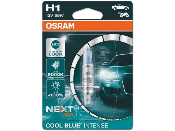 OSRAM, Ersatzleuchtmittel,  COOL BLUE INTENSE Singleblister H1/12V/55W/P14,5s, AUTO & BIKE, 64150CBN-01B