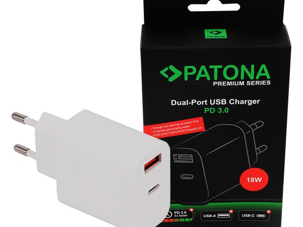 Patona, USB Ladegerät, Patona Netzteil USB-C + USB-A 18W, Produkte & Wohnen
