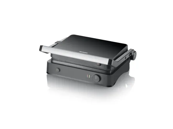 Severin SEVINI Lite KG 2398 Tisch Kontaktgrill stufenloser Temperaturregler Schwarz/Silber
