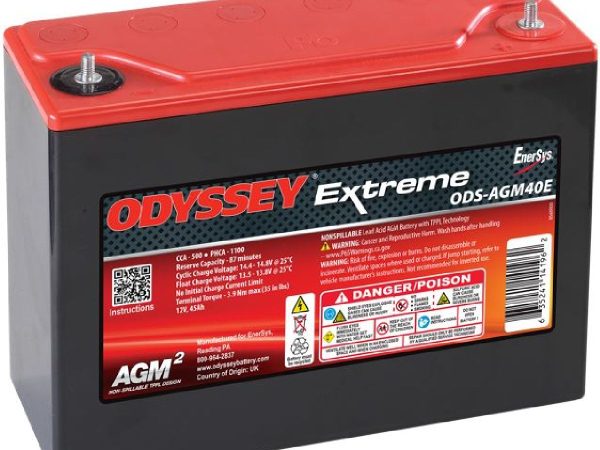 Odyssey, Fahrzeugbatterie,  AGM-Batterie 12V/45Ah/500A LxBxH 250x97x206mm/S:0, AUTO & BIKE, ODS-AGM40E PC1100