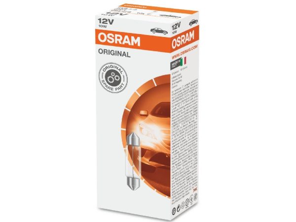 OSRAM, Ersatzleuchtmittel,  Soffittenlampe 12V 10W SV8,5-8 / 35 x 11 mm, AUTO & BIKE, 6461 3412