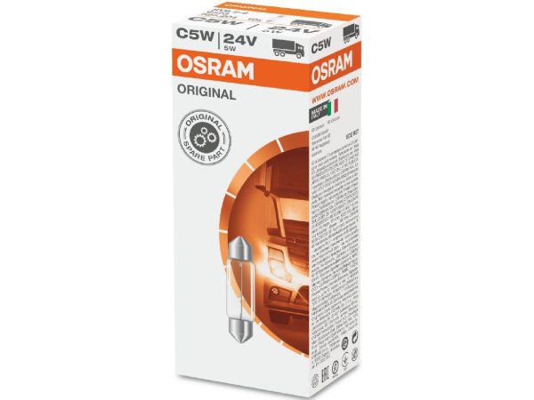 OSRAM, Ersatzleuchtmittel,  Soffittenlampe 24V 5W SV8,5-8 / 35 x 11 mm, AUTO & BIKE, 6423 3414