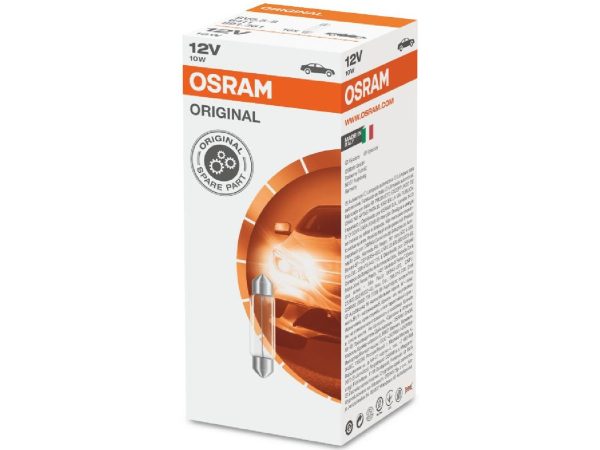 OSRAM, Ersatzleuchtmittel,  Soffittenlampe 12V 10W SV8,5-8 / 41 x 11 mm, AUTO & BIKE, 6411 3376