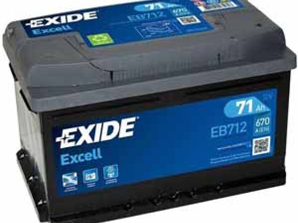Exide, Fahrzeugbatterie,  Excell 12V/71Ah/670A LxBxH 278x175x175mm/B13/S:0, AUTO & BIKE, EB712