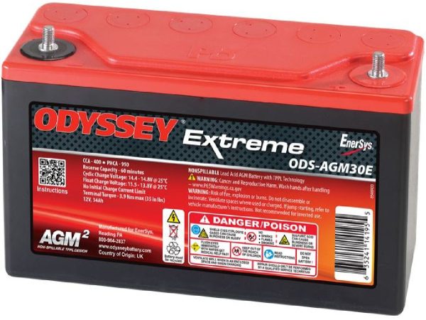 Odyssey, Fahrzeugbatterie,  AGM-Batterie 12V/34Ah/400A LxBxH 250x97x156mm/S:0, AUTO & BIKE, ODS-AGM30E PC950
