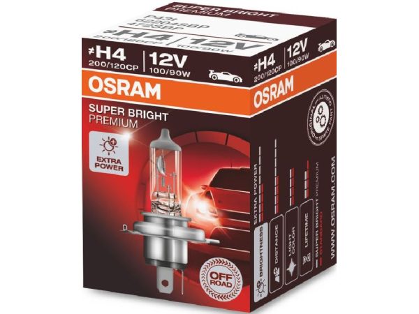 Osram Automotive Halogen Leuchtmittel Hochleistungsleuchtmittel, Off Road Super Bright Plus H4 90 W 3200 K