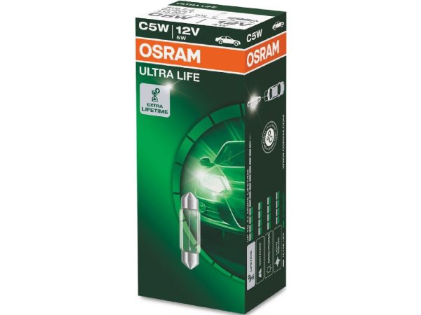 OSRAM, Ersatzleuchtmittel,  Soffittenlampe ULTRA LIFE 12V 5W SV8,5-8, AUTO & BIKE, 6418ULT 3409