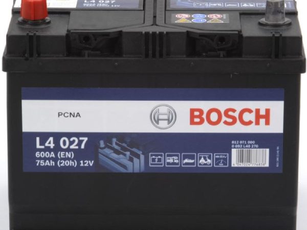 BOSCH, Fahrzeugbatterie, Starterbatterie Bosch 12V/75Ah/600A LxBxH 260x175x225mm/S:1, AUTO & BIKE, 0 092 L40 270 L4 027