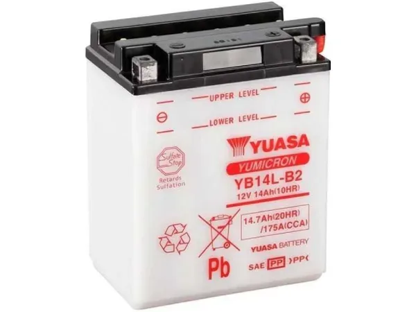YUASA, Fahrzeugbatterie, Yumicron 12V/14.7Ah/175A LxBxH: 136 // 91 // 168 // S:0, AUTO & BIKE, YB14L-B2