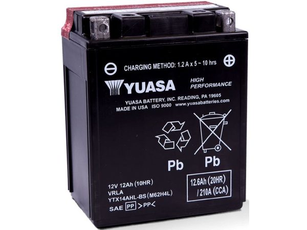 YUASA, Fahrzeugbatterie, AGM 12V/12.6Ah/210A LxBxH: 134 // 89 // 166 // S:0, AUTO & BIKE, YTX14AHL-BS