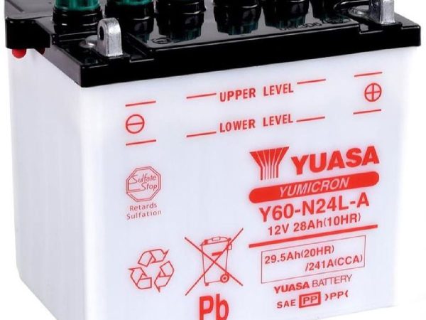 YUASA, Fahrzeugbatterie, Yumicron 12V/29.5Ah/241A LxBxH: 184 // 124 // 175 // S:0, AUTO & BIKE, Y60-N24L-A