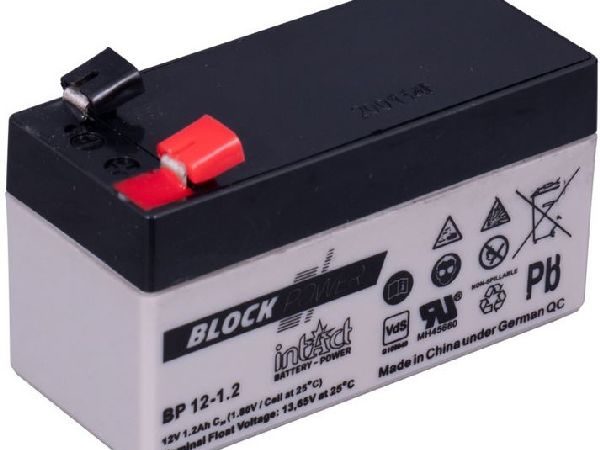 INTACT, Fahrzeugbatterie, Block-Power 12V/1.2Ah LxBxH 97x45x59mm/S:1, AUTO & BIKE, BP12-1.2