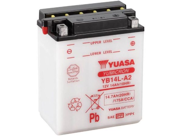 Yuasa YB14L-A2 Motorradbatterie 12 V 14 Ah Poltyp: Schraubklemme Typ 8