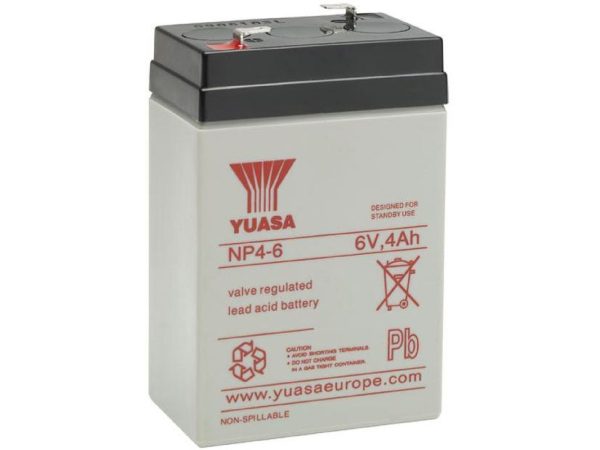 YUASA, Fahrzeugbatterie, Auxilliary 6V/4Ah LxBxH: 70 // 47 // 105.5 // S:1, AUTO & BIKE, NP4-6
