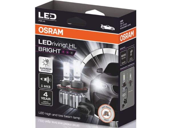 OSRAM, Ersatzleuchtmittel, LEDriving Off-Road LED Retrofit Bright H13/12V/15W, AUTO & BIKE, 9008DWBRT-2HFB
