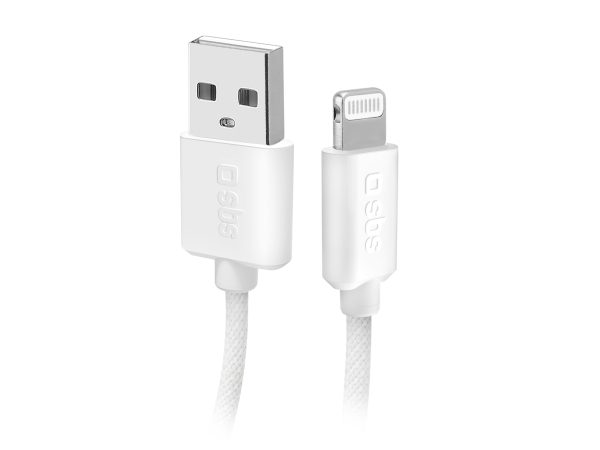 SBS, Lightning, USB-A – Lightning-Textilkabel mit Kabelhalter, 1,5 Meter, Produkte & Wohnen