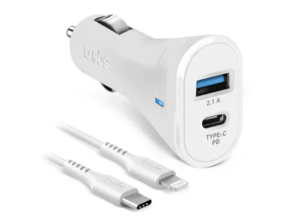 SBS, Power Delivery, Auto-Set Lightning-Kabel + Ladegerät PD 18 Watt, Produkte & Wohnen