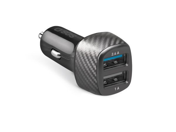SBS, Schnellladung, Schnelllade-Autoladegerät, 1 x 12 W USB-Anschluss und 1 x 5 W USB-Anschluss, Produkte & Wohnen