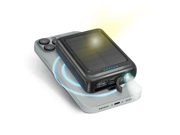 SBS, Mag Charge, Solar-Powerbank 5000 mAh mit kabelloser Aufladung, Produkte & Wohnen