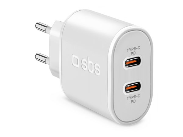 SBS, Power Delivery, 20 W Power Delivery-Wandladegerät mit zwei USB-C-Ausgängen, Produkte & Wohnen