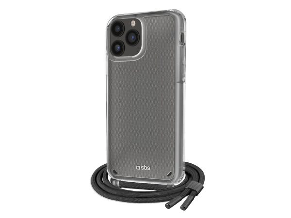SBS, Kompatibles kabelloses Laden, Transparente Hülle mit farbigem Umhängeband für das iPhone 14 Pro Max, Produkte & Wohnen