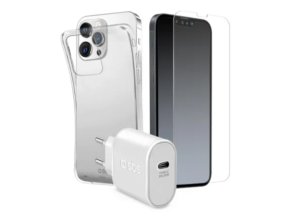 SBS, Smartphone, Kit mit Ladegerät, Hülle und Bildschirm-Schutzfolie für iphone 13 Pro, Produkte & Wohnen