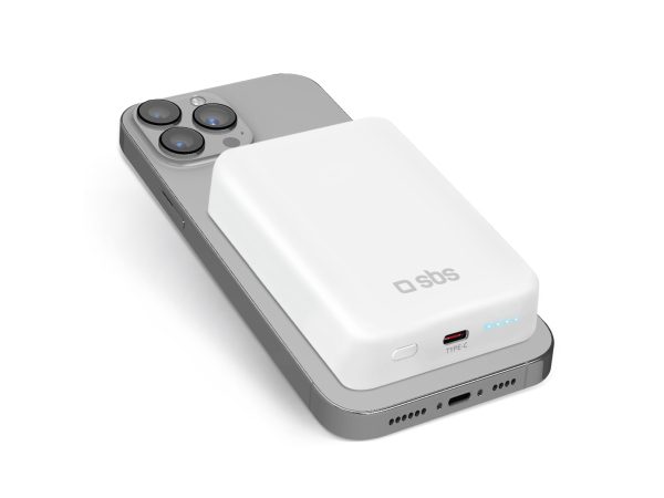 SBS, Powerbank, Kabellose magnetische 10&nbsp;000-mAh-Powerbank, kompatibel mit iPhone für MagSafe-Aufladung, Produkte & Wohnen
