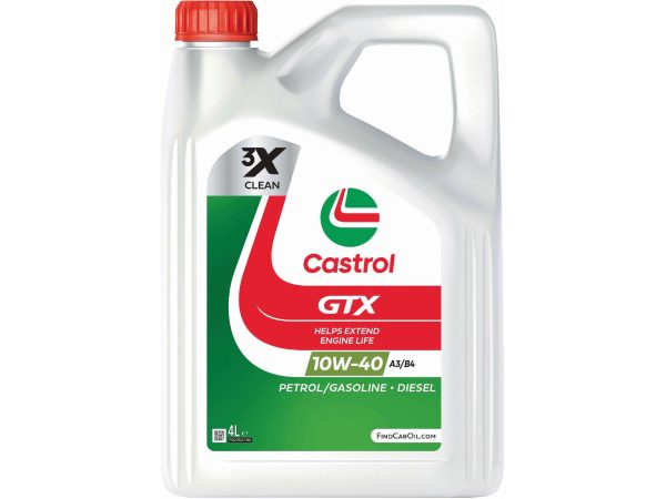 Castrol, Öle, GTX 10W40 A3/B4 4L, AUTO & BIKE, 15F8FD 4008177189272