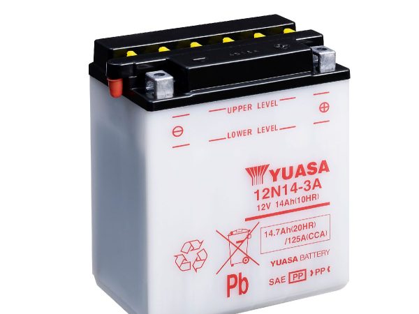 YUASA, Fahrzeugbatterie, Conventional 12V/15Ah/125A LxBxH: 134 // 89 // 166 // S:0, AUTO & BIKE, 12N14-3A