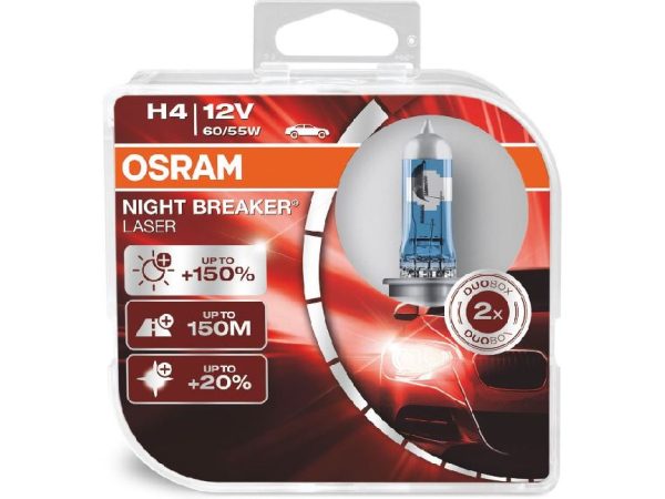 OSRAM, Ersatzleuchtmittel,  Night Breaker Laser Duobox H4 12V 60/55W P43t, AUTO & BIKE, 64193NL-HCB