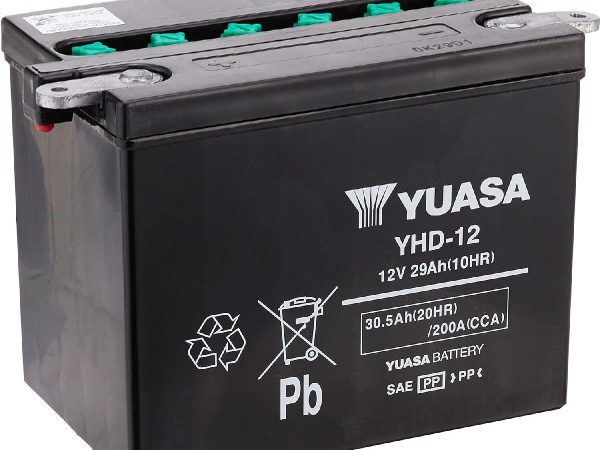 YUASA, Fahrzeugbatterie, Conventional 12V/28Ah/200A LxBxH: 206 // 133 // 165 // S:0, AUTO & BIKE, YHD-12 53236