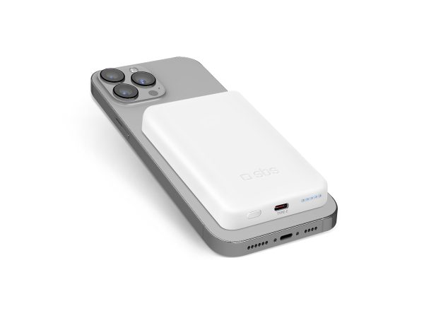 SBS, Powerbank, 5000 mAh kabellose magnetische Powerbank, Produkte & Wohnen