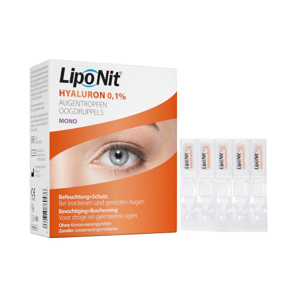 Lipo Nit Hyaluron Augentropfen 0.1% 30x0.4ml Ampullen | Augentropfen